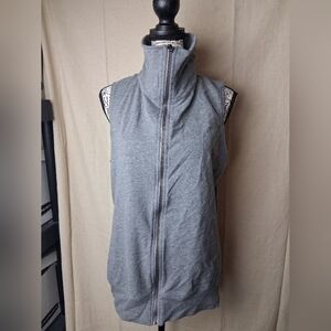 Bcg Large Gray Women's Sleeveless Zip-Up Top